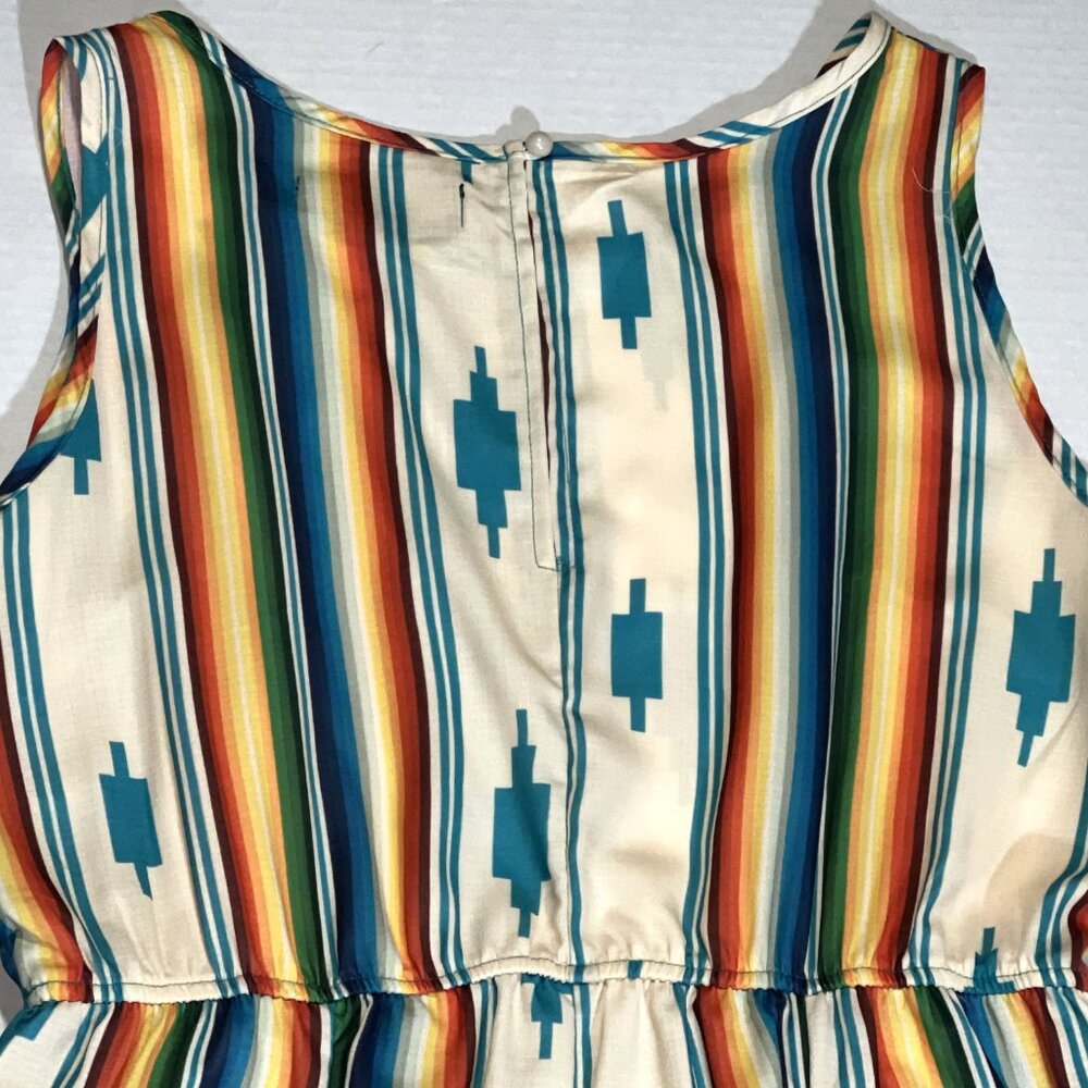 Lucky & Blessed Aztec Serape 1-Piece Jumpsuit Romper Sleeveless Striped Outfit S - Picture 8 of 10